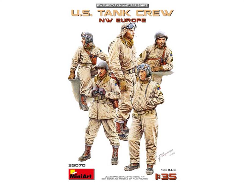 MiniArt 1/35 35070 US Tank Crew N.W Europe 5 Unpainted Figures