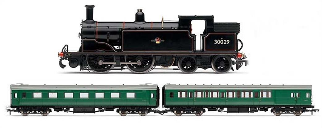 Hornby OO R3087 BR(S) Push Pull Train Pack 30029 M7 Class 0-4-4T with 2-Car Maunsell Push Pull Train