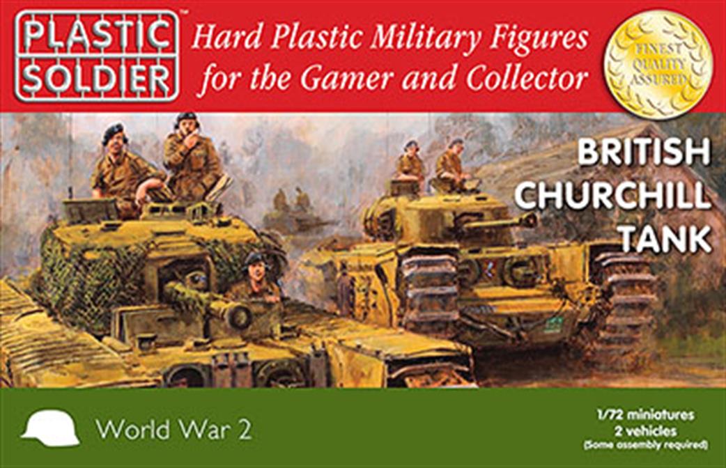 Plastic Soldier 1/72 WW2V20017 Churchill Tank Two Per Box Plastic Kit