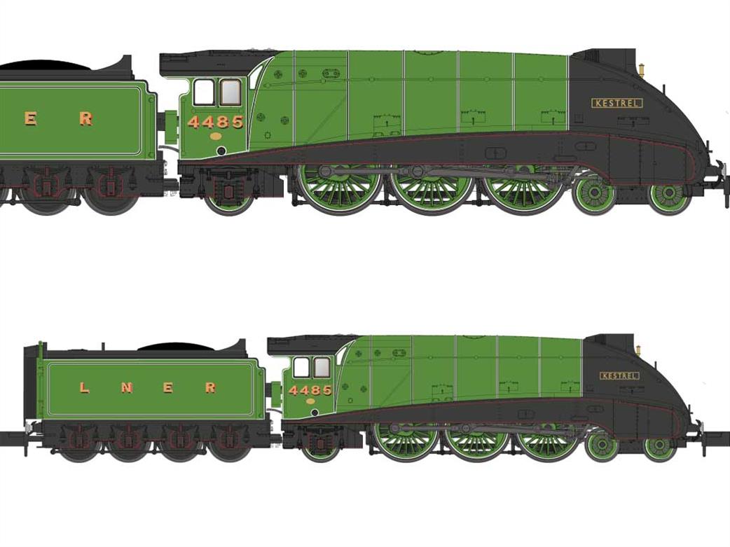 Dapol N 2S-008-019 LNER 4485 Kestrel Gresley Streamlined A4 Class 4-6-2 with Valences LNER Apple Green