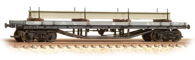Detailed model of the common Bogie Bolster C wagons used for conveying long timber and steel loads.