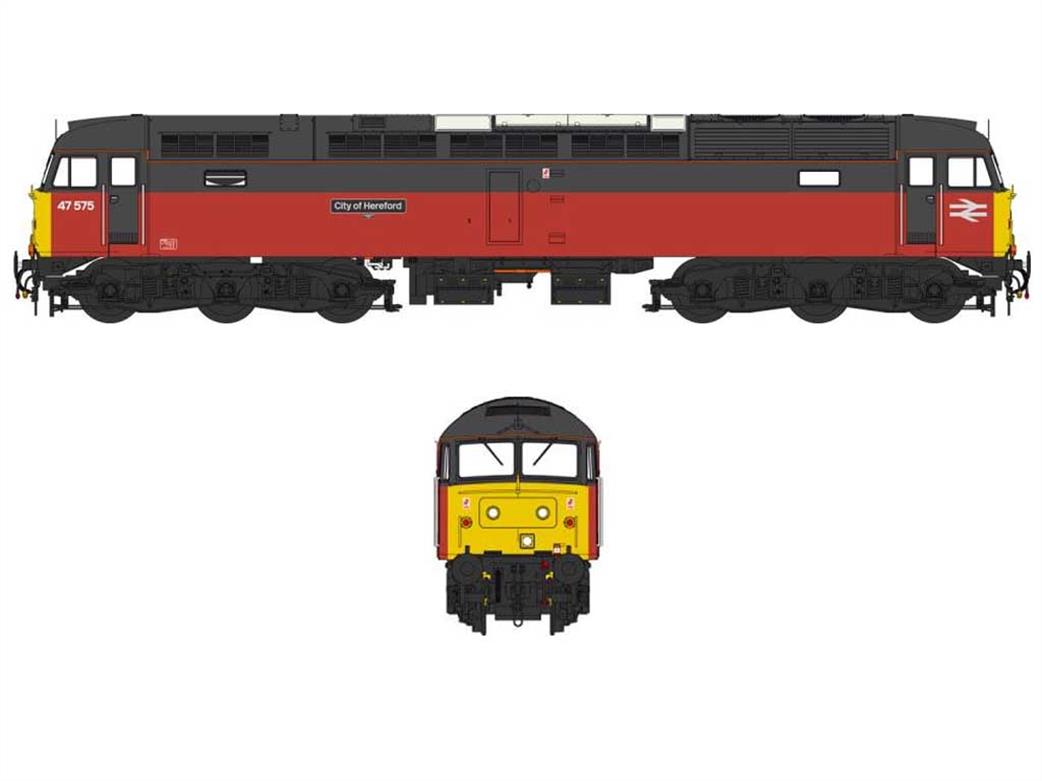 Heljan 4726 BR 47575 City of Hereford Class 47/4 Diesel Locomotive RES Red & Grey Livery OO
