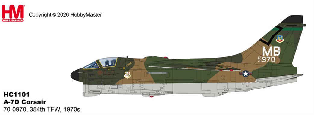 Hobby Master 1/72 HC1101 A-7D Corsair 354th TFW Diecast Aircraft Model