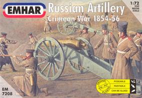 Emhar 1/72 Russian Artillery Crimean War 1854-56 EM7208Box contains 27 unpainted figures and 3 cannonsPaints are required to complete