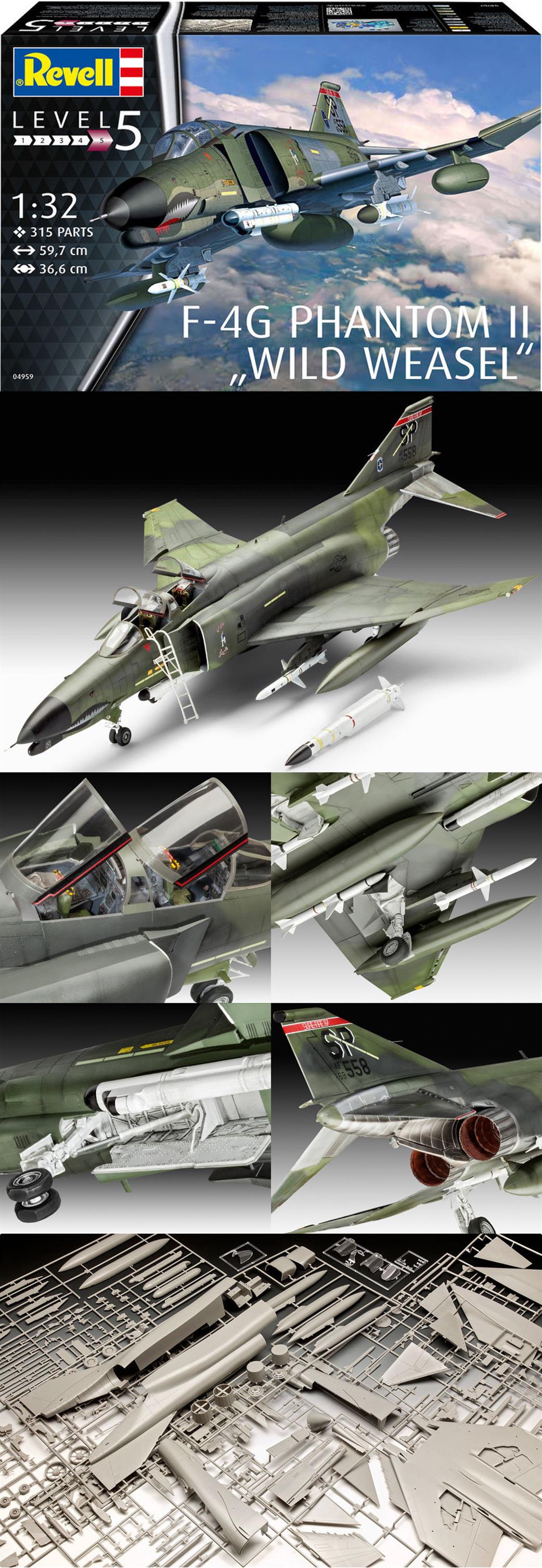 Revell 04959 F-4G Phantom II Wild Weasel USAF Plastic Kit 1/32