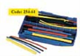ContainingÂ 100 sections of heat shrink tubing, in various lengths and diameters contained in a usefulÂ assorment box container to ensure you have a suitable size for almost any joint.