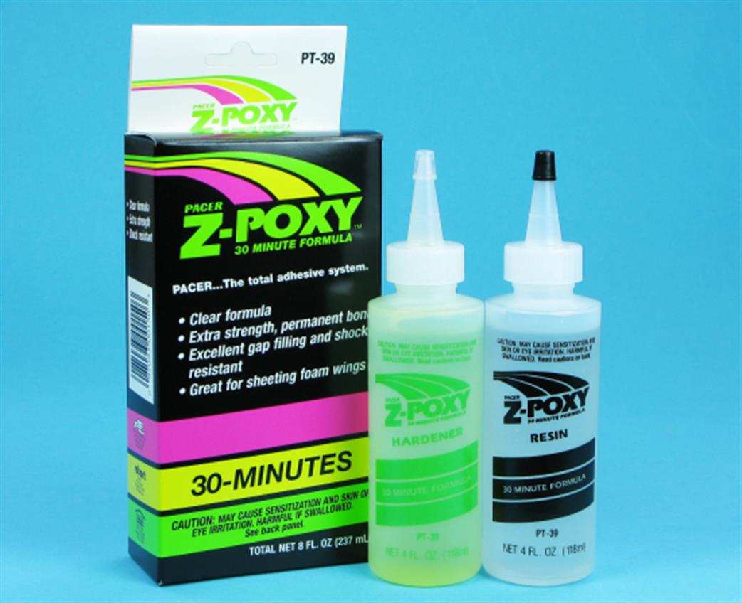 Pacer  PT39 Zap Z-Poxy 30 Min 8oz Bottle