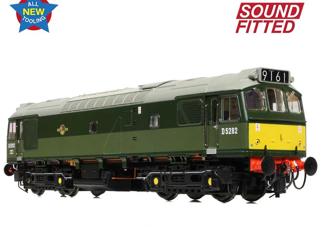 Bachmann OO 32-341SF BR D5282 Class 25/2 Diesel Locomotive Two-Tone Green Small Warning Panels DCC Sound