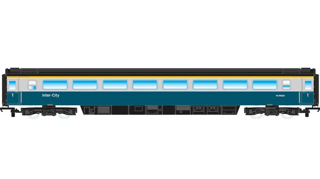 Hornby OO R4730 BR Mk3 TFO First Class Open Coach for HST Trains Blue & Grey