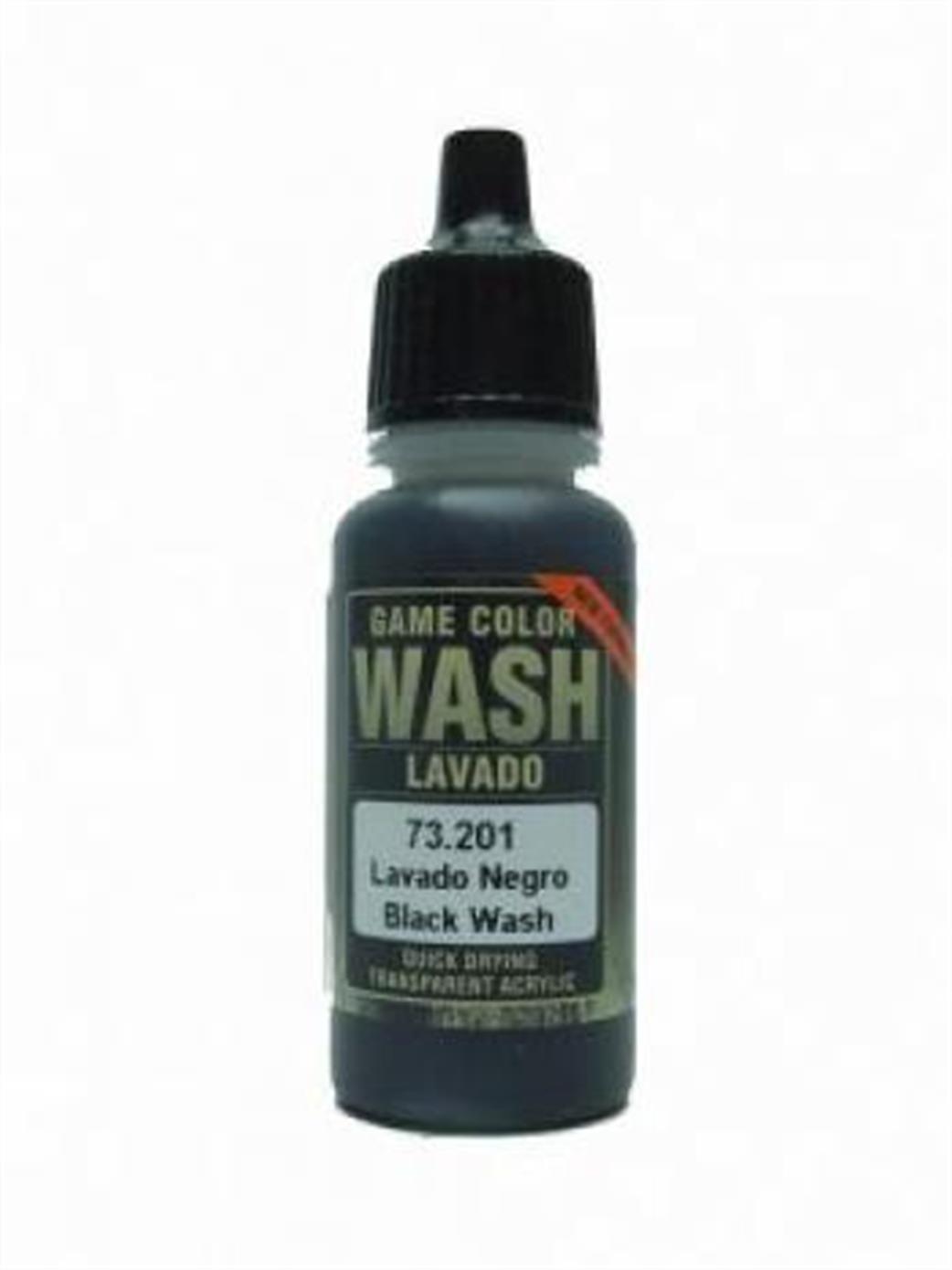 Vallejo  73201 Black Shade Wash 17ml Bottle