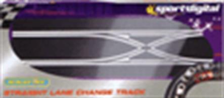 A straight lane cross-over track section for the Scalextric Digital system. This track allows cars to switch between the two lanes of the Scalectrix Sport track. Cars can cross to/from either track.For use ONLY with Sport Digital products