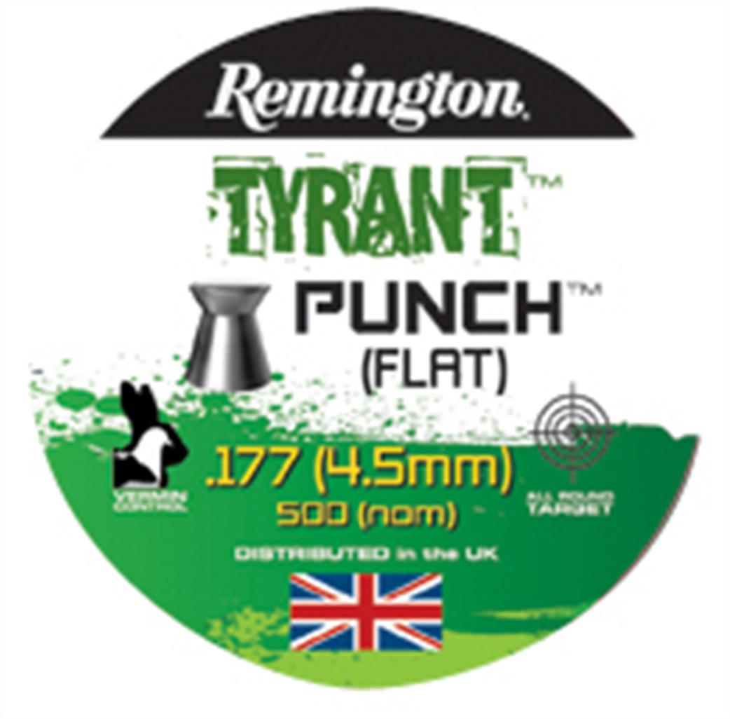 Remington  REMUKTYP22 Tyrant Punch Flat 0.22 Air Gun Pellets Tin of 500