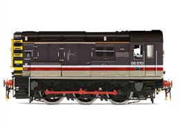 Class 08 shunters are common, but our model of No. 08570 is a one-of-a-kind model. Liveried in a BR Intercity Swallow with intricate detail, this model is DCC-ready and compatible with our HM7000 8-Pin decoder.DCC ready with 8 pin decoder connection.