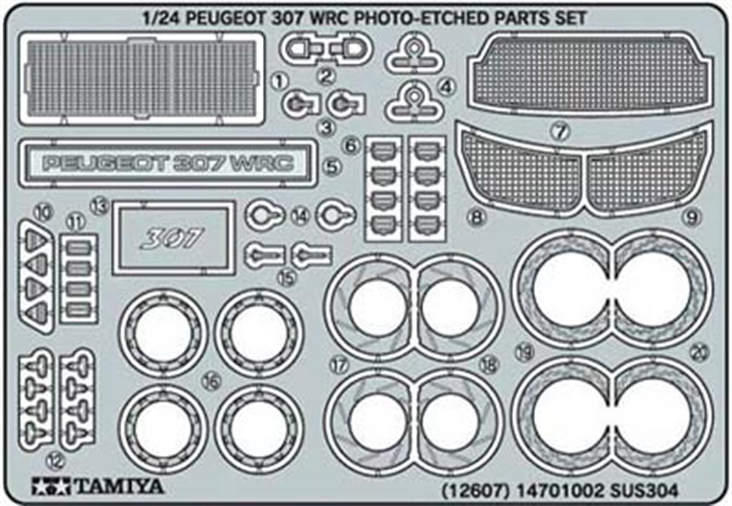 Tamiya 1/24 12607 Etched Accessory Parts For Peugot 307 Kit No. 24285