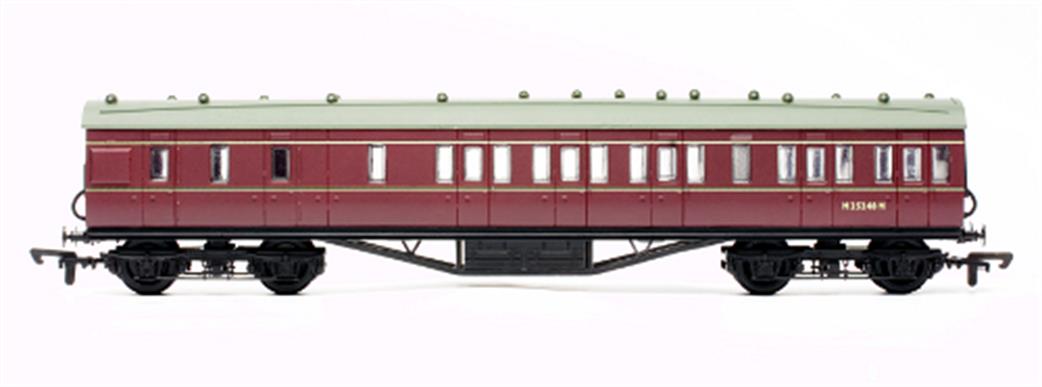 Dapol OO C100 Stanier 57ft Non-Corridor Lavatory Brake Third Coach Kit BR Lined Maroon Livery