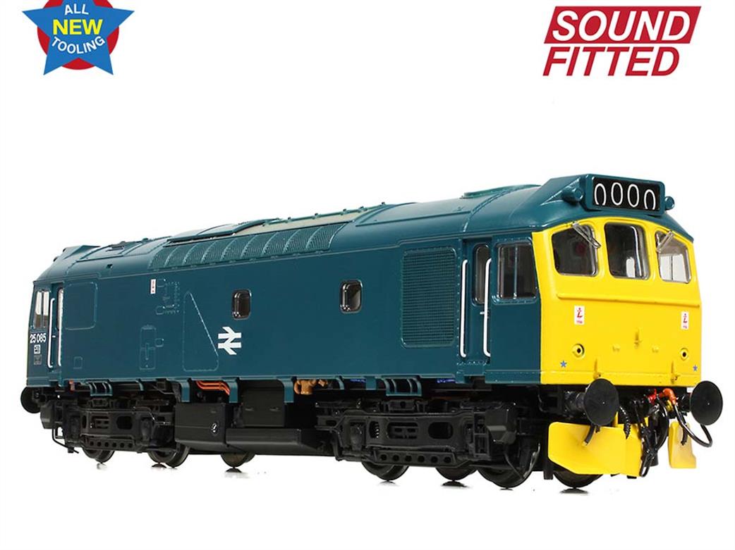 Bachmann OO 32-344SF BR 25085 Class 25/2 Diesel Locmomotive Rail Blue DCC Sound