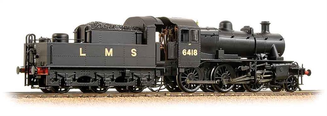 Bachmann OO 32-830A LMS 6418 Ivatt Class 2MT 2-6-0 LMS Plain Black