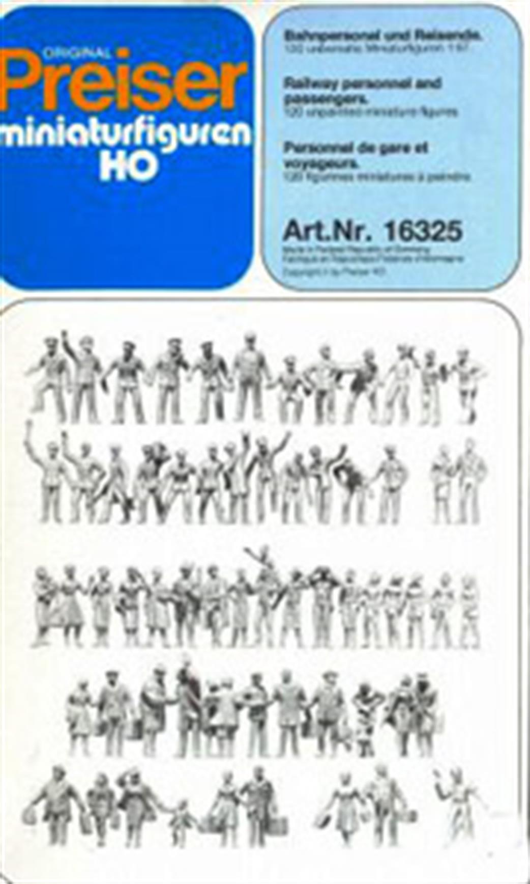Preiser HO 16325 120 Railway Staff & Passengers