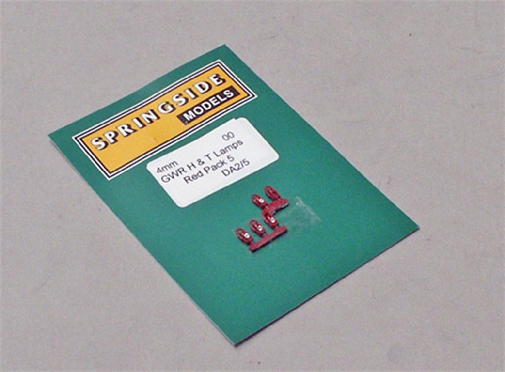 Springside OO DA2/5 GWR Locomotive Head & Tail Lamps Red Body