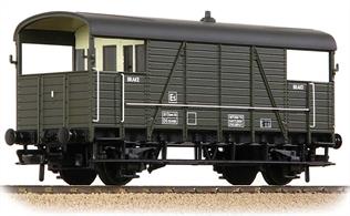A new model of the Maunsell and Lynes designed 25-ton goods train brake vans built for the South Eastern &amp; Chatham Railway following WW1 and formed the initial standard brake vans for the Southern Railway. These long wheelbase vans with full-length cabins and enclosed verandas were known as 'dance hall' vans, in contrast to the later and much more austere Southern Railway 'pill box' vans.Model finished in British Railways and BR engineers olive green livery.