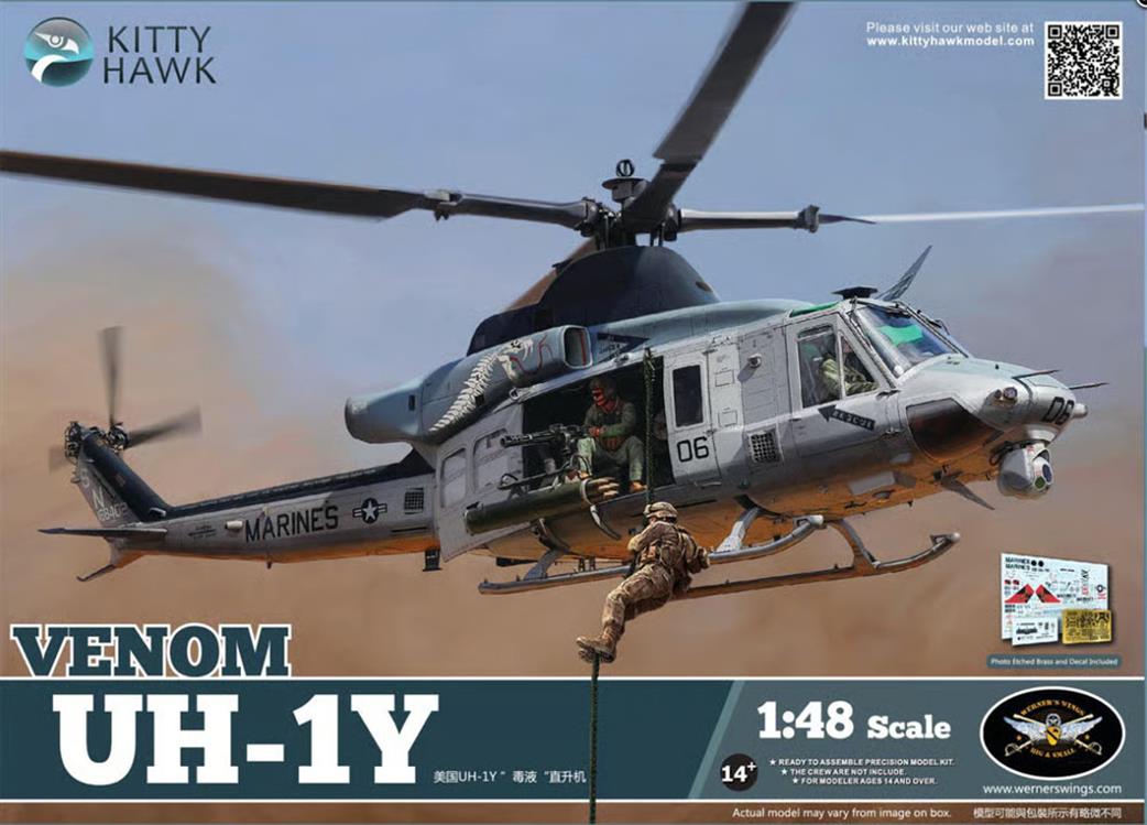 Kitty Hawk 1/48 KH80124 Bell UH-1Y Venom Helicopter Plastic Kit