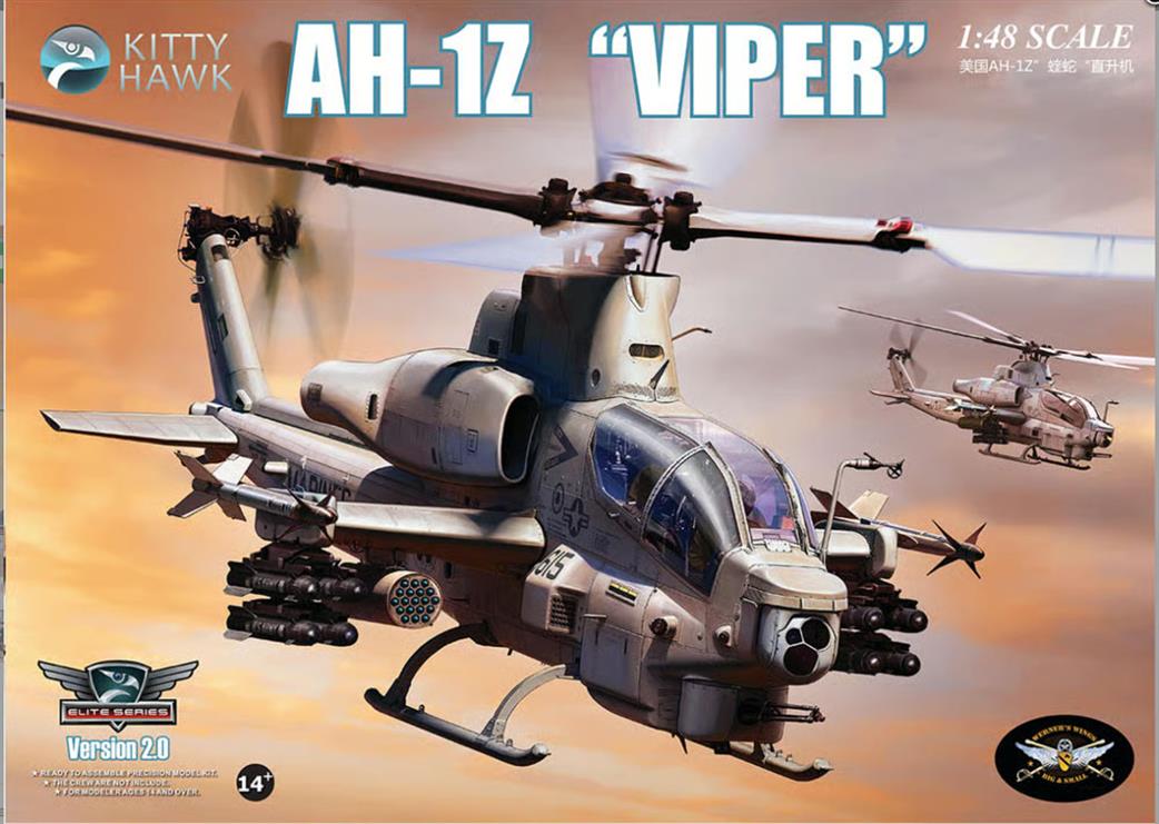 Kitty Hawk 1/48 KH80125 US Marines AH-1Z Viper Helicopter Kit