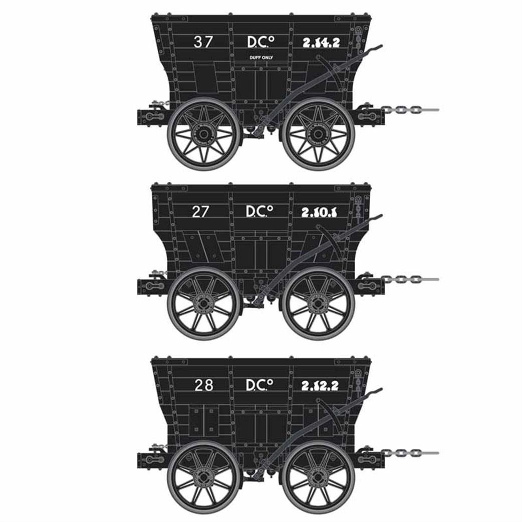 Accurascale ACC2808-I Chaldron Wagon Triple Pack Seaham Harbour OO