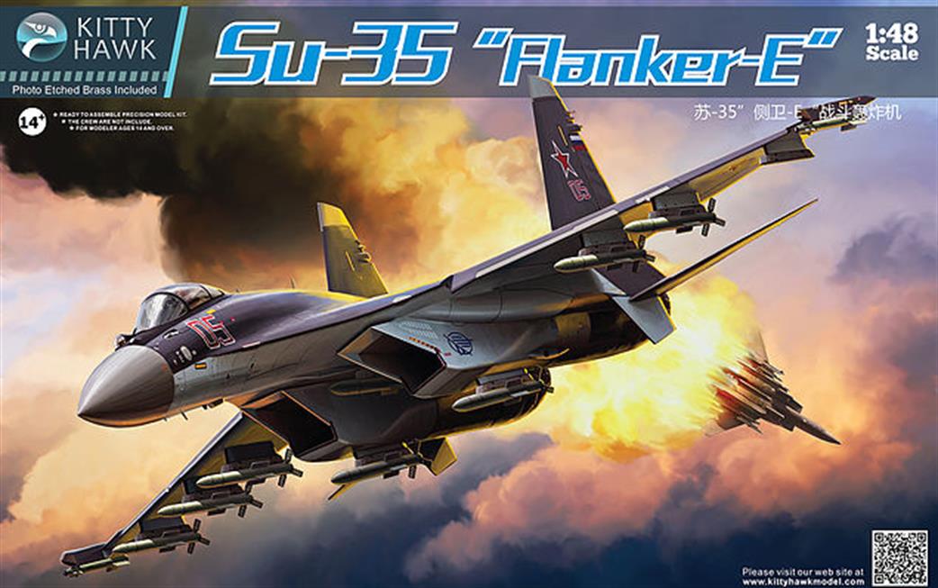 Kitty Hawk 1/48 KH80142 Sukhoi Su-35 Flanker E Soviet Fighter Model Kit