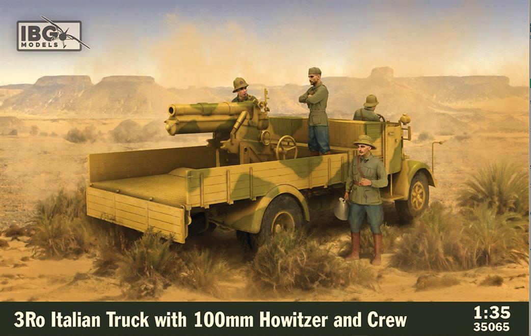 IBG Models 1/35 35065 3Ro Italian Truck with 100mm Howitzer and Crew Figures