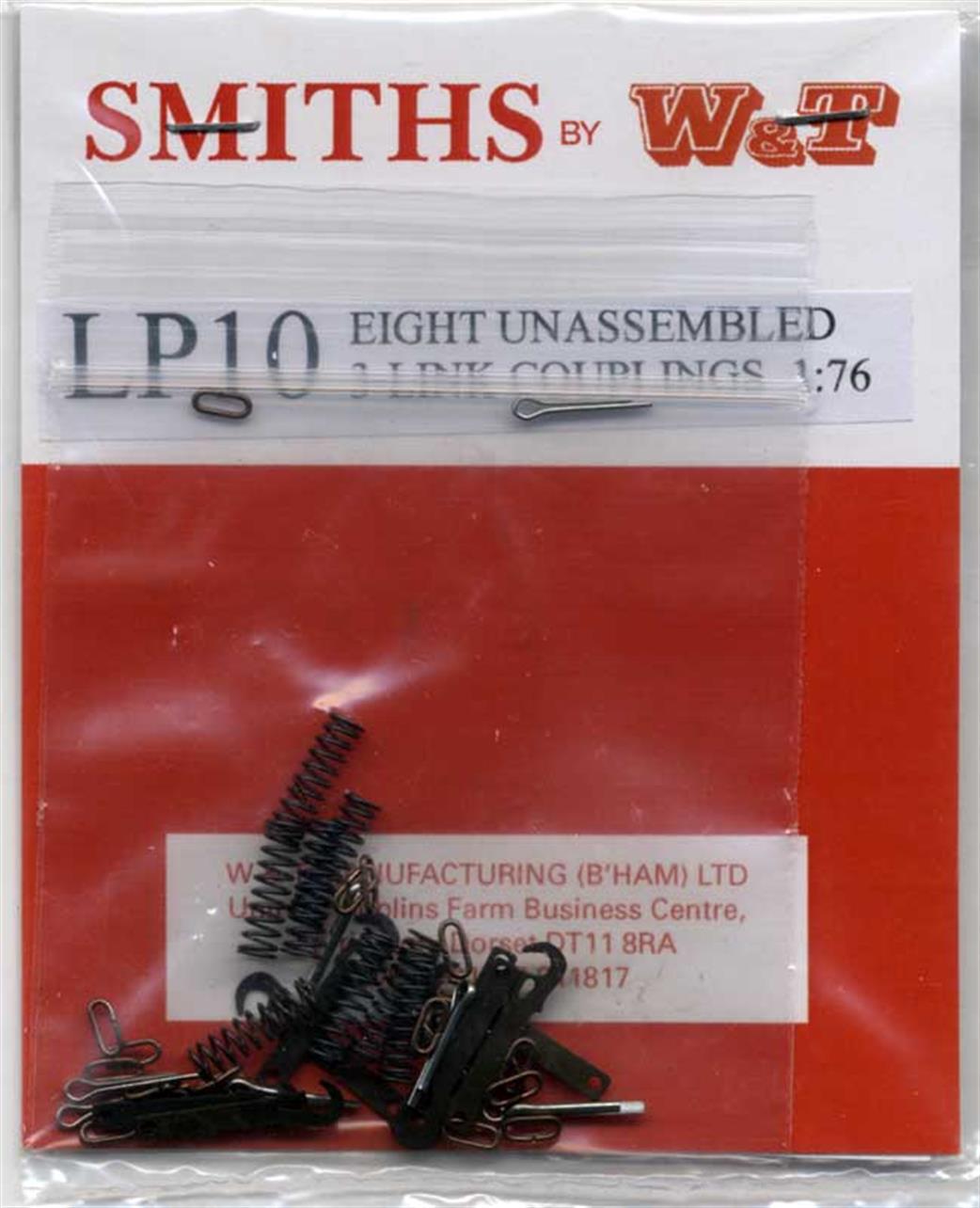 Smiths by W&T OO LP10 Short Length 3-Link Couplings 4 Pairs Kit