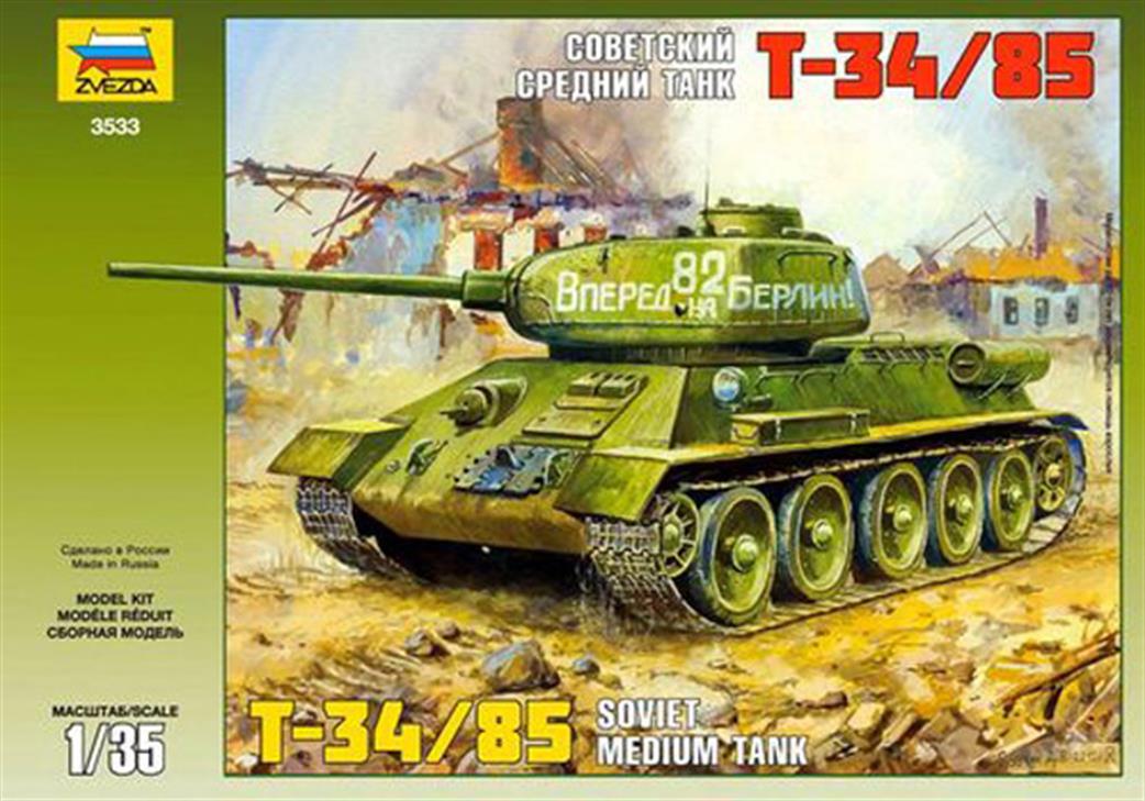 Zvezda 1/35 3533 Soviet T34/85 Tank Kit