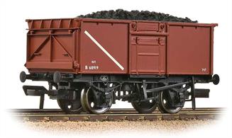 A very good model of the standard BR 16-ton steel mineral wagon. Over 200,000 of these wagons were built to replace wooden wagons used for coal and mineral traffic. This model represents a vehicle rebuilt without the top flap over the side door.