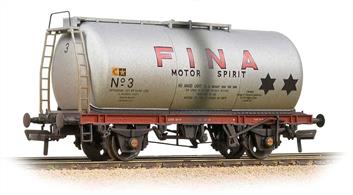A nicely detailed model of a 45-ton glw TTA tank wagon operated by Fina.