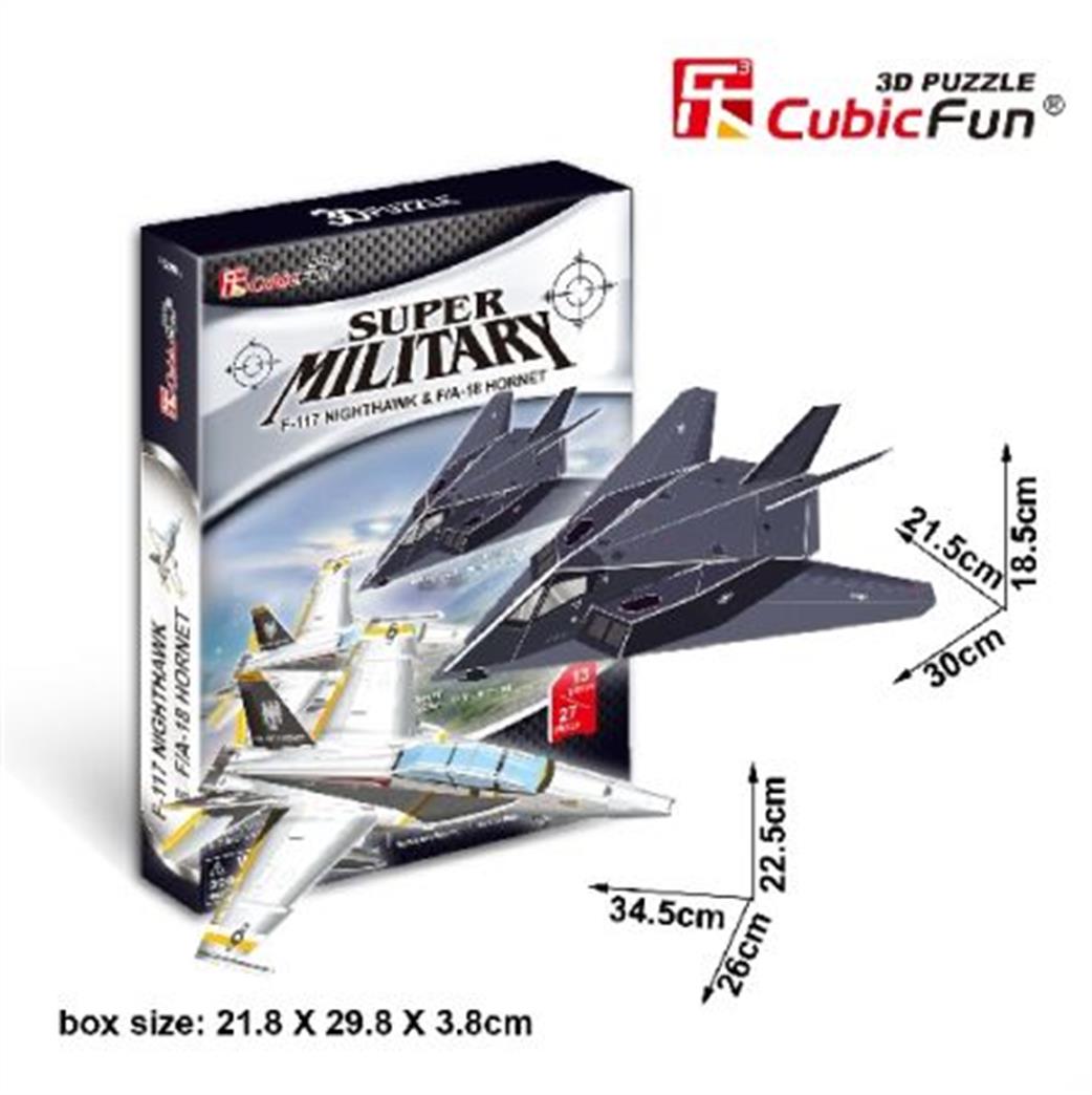 CubicFun  P629H F-117A Nighthawk & F/A-18 Hornet Aircraft 3D Puzzle Set