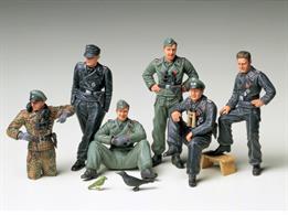 Tamiya 1/35 German Tank Crew at Rest WW2 Figure Set 352016 figure set of the German tank crew including weapons and equipment.Glue and paints are required