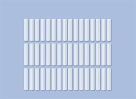 A pack of 48 right-angle corner fillets intended to be fitted inside the corners of model buildings to keep the corner square. An excellent aid to the successful construction of plastic and card model buildings.