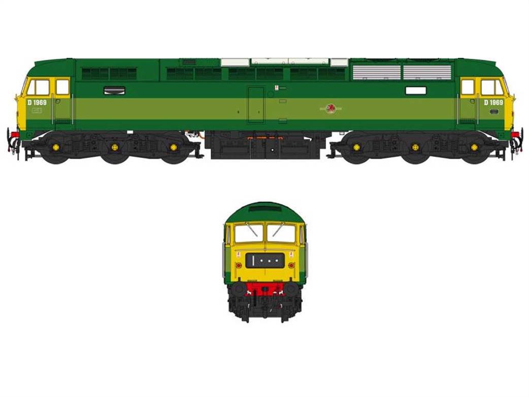 Heljan OO 4711 BR D1969 Class 47 Diesel Locomotive Two-Tone Green Full Yellow Ends