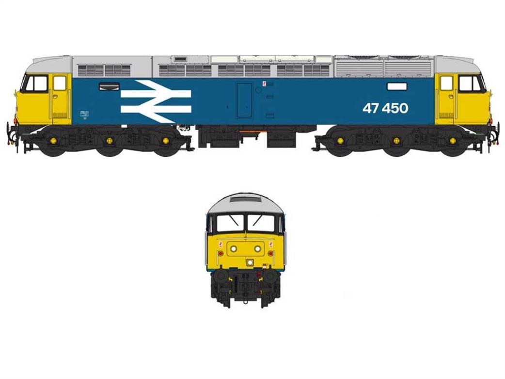 Heljan 4721 BR 47450 Class 47/4 Diesel Locomotive Large Logo Blue Livery OO