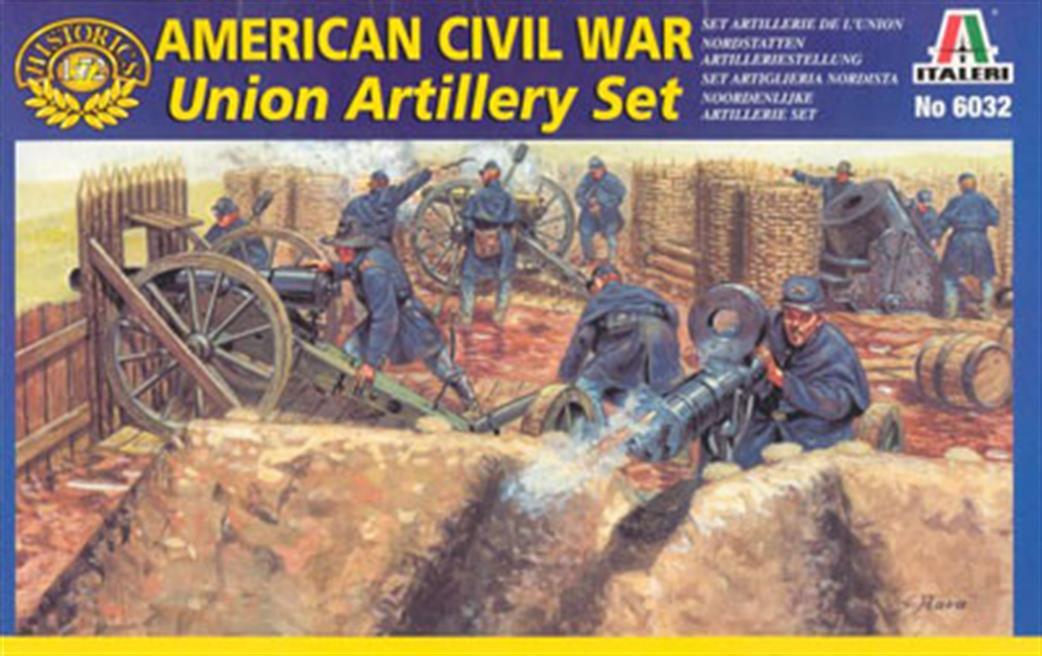 Italeri 1/72 6032 American Civil War Union Artillery Set Plastic Figure Set