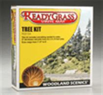 Woodland Scenics ReadyGrass 27 Tree Kit RG5154Designed for use with the&nbsp;Woodland Scenic's ReadyGrass vinyl grass mats this kit supplies materials to construct 27 deciduous and pine trees ranging from 2½ to 6in in height. Pre-coloured tree armatures, foliage and adhesive are all included.