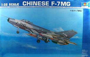 The F-7MG is the latest version of the F-7 series with double triangular wings ( inner wings at 57 degrees and outer wings at 42 degrees ), moveable front and rear fins , and additional sets of wing arm carriers which make the loading and unloading of weapons easier. approx fuselage 493mm, wingspan 253mm the kit contains metal and photo etched parts