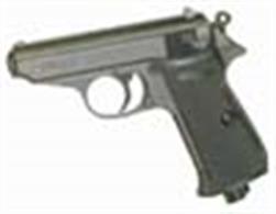 Powerful, black, virtually all metal CO2 powered model - plastic grips - of the Carl Walther PPK/S. Uses powerlet cylinders. Semi automatic blow back operation with 15 shot magazine. Fires 4.5mm metal bb pellets - note that it does not fire air gun pellets. power approx 3 foot pounds estimated range 15-20 metres