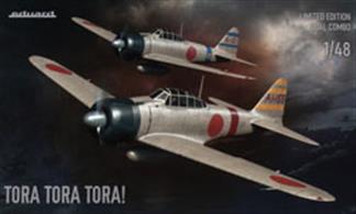 Limited edition kit of Japanese WWII naval fighter aircraft A6M2 Zero Type 21 in 1/48 scale. From the kit you can build Zeroes from the attack on Pearl Harbor