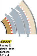 Radius 2 curve inner borders 45 degree x 4