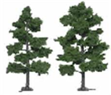 Pack of two ready made treesÂ&nbsp;15-18cmÂ&nbsp;(6-7in) height.Approx. scale sizes :Â&nbsp;OO/HO 35-50ft. O 24-28ft.