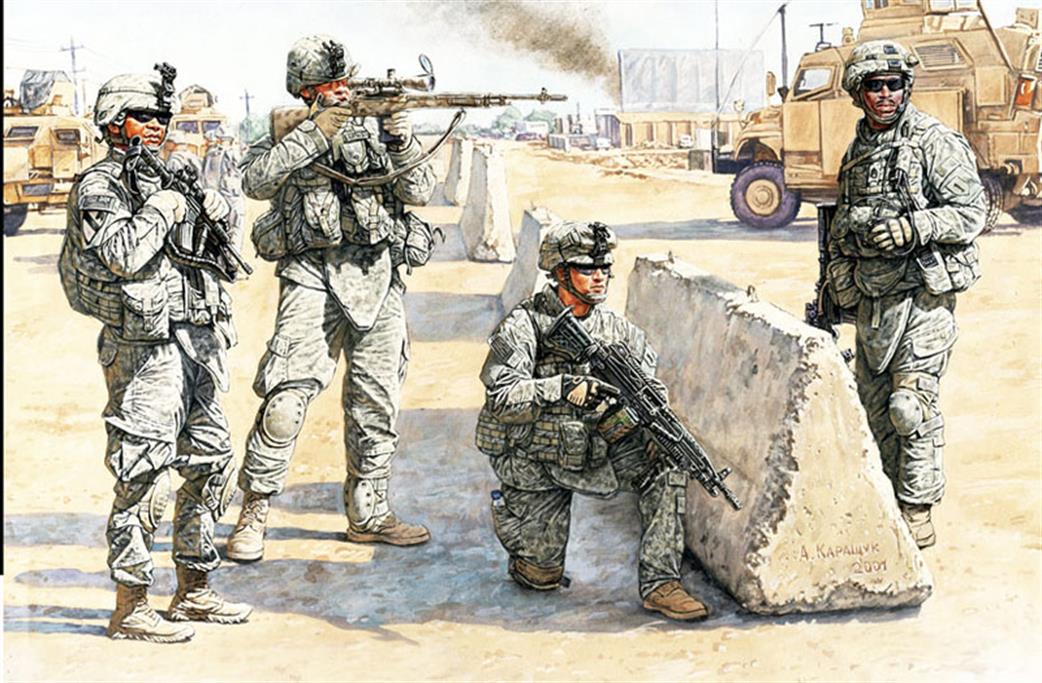 Master Box Ltd 1/35 MB3591 US Check Point in Iraq 4 Piece Figure Set