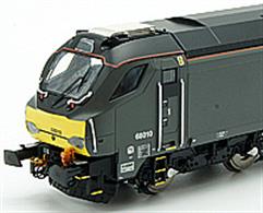 Dapol 4D-022-011 OO Gauge Chiltern Trains 68010 Oxford Flier DRS Class 68 Diesel Locomotive Chiltern Livery Late Modified ConditionDapol have announced a second production run of the popular class 68 locomotives, delivery expected quarter 4 2017The Class 68 was been developed by DRS to provide a high speed freight and passenger solution to today's demand for low emissions and efficient transportation. The locomotive offers excellent fuel economy, low emissions. The locomotive has also the necessary electrical installation to provide heating and lighting on passenger services. These locomotives are now popular performers throughout much of the UK rail network.DCC Ready. 6 function 21 pin decoder required to work all lighting functions. NEM plug-in coupler pockets. Directional lighting. Chiltern Modified - No hand rails, AAR multiple working sockets