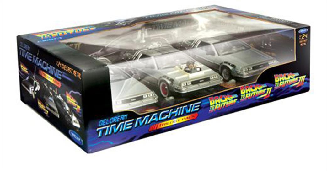 Welly 1/24 22400-3G Delorean Back To The Future Trilogy Set