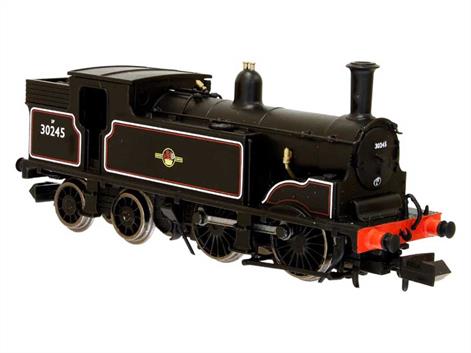 Nicely detailed model of the Southern Railway ex-LSWR M7 design 0-4-4 tank engines used on outer suburban and many country branch lines.Model finished in British Railways lined black livery as locomotive number 30245 with the later lion holding wheel crest.Powered by Dapol's proven motor and mechanism for reliable running the Southern Railway M7 tank features cab interior detailing, wire formed brake rodding, fine hand rails and optional Rapido type or dummy screw coupling