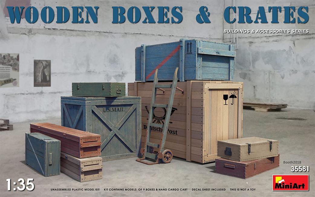 MiniArt 35581 Wooden Boxes and Crates Ready To Assemble And Paint